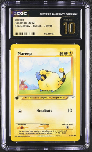2002 Neo Destiny - 1st Ed. Mareep 75/105 CGC PRISTINE 10