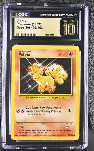 1999 Base Set Vulpix 68/102 CGC PRISTINE 10