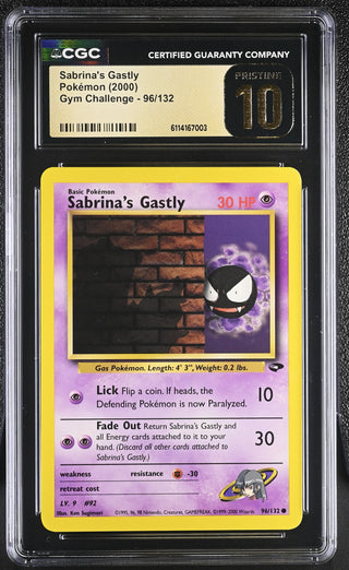 2000 Gym Challenge Sabrina's Gastly 96/132 CGC PRISTINE 10