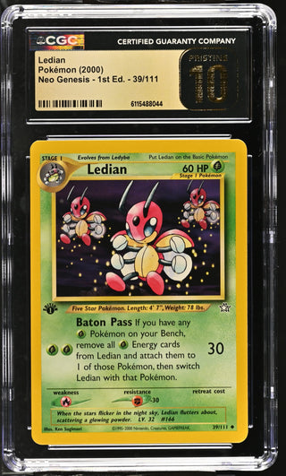 2000 Neo Genesis - 1st Ed. Ledian 39/111 CGC PRISTINE 10 POP 4