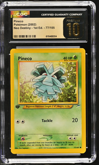2002 Neo Destiny - 1st Ed. Pineco 77/105 CGC PRISTINE 10