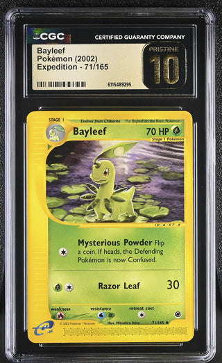 2002 Expedition Bayleef 71/165 CGC PRISTINE 10 POP 5