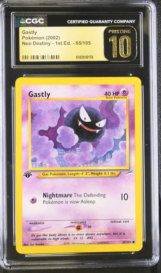 2002 Neo Destiny - 1st Ed. Gastly 65/105 CGC PRISTINE 10