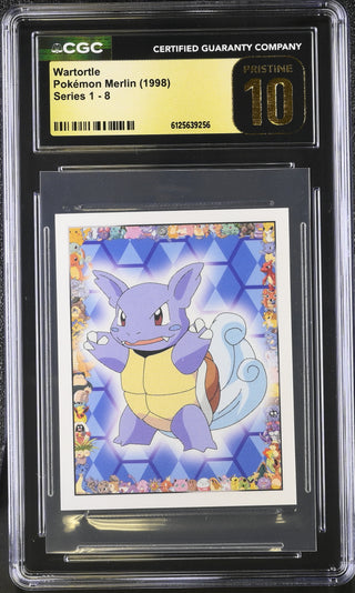 1998 Merlin Stickers Series 1 Wartortle 8 CGC PRISTINE 10 POP 5