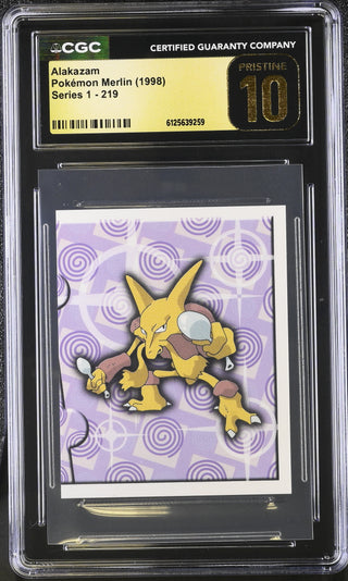 1998 Merlin Stickers Series 1 Alakazam 219 CGC PRISTINE 10