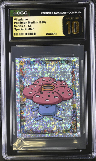 1998 Merlin Stickers Series 1 Vileplume S8 Special Glitter CGC PRISTINE 10 POP 3
