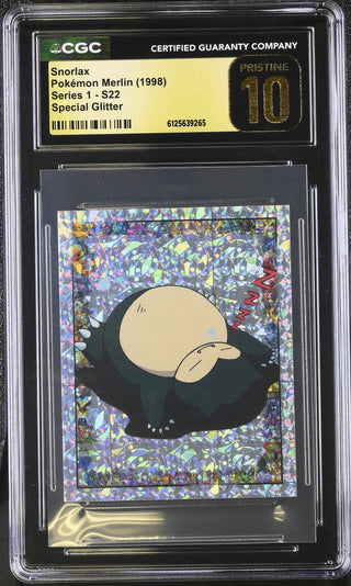 1998 Merlin Stickers Series 1 Snorlax S22 Special Glitter CGC PRISTINE 10