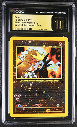 2001 Black Star Promos Entei Reverse Holo 34 Spell of the Unown CGC PRISTINE 10
