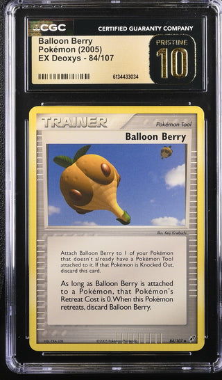 2005 EX Deoxys Balloon Berry 84/107 CGC PRISTINE 10 POP 3