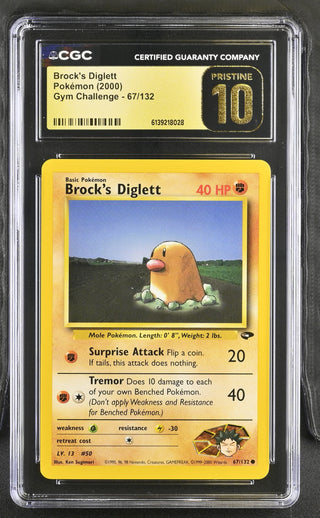 2000 Gym Challenge Brock's Diglett 67/132 CGC PRISTINE 10 POP 5