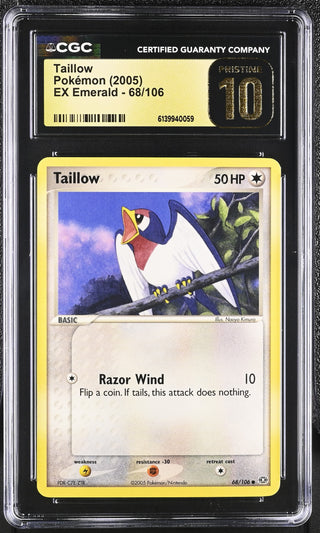 2005 EX Emerald Taillow 68/106 CGC PRISTINE 10