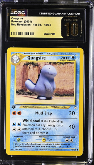 2001 Neo Revelation - 1st Ed. Quagsire 48/64 CGC PRISTINE 10