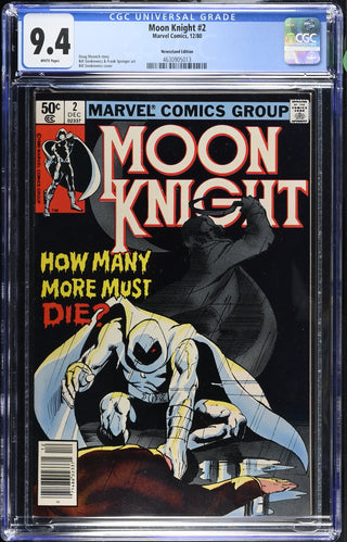Moon Knight #2 (12/80) Graded CGC 9.4 Newsstand Edition