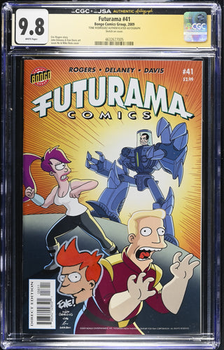 Futurama #41 signed/sketch by Tone Rodriguez (2009) Graded CGC 9.8