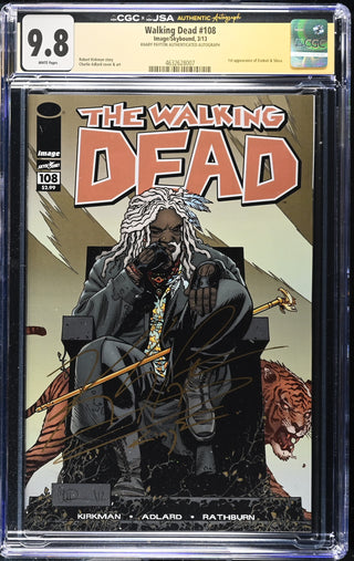 Walking Dead #108 signed by Khary Payton (3/13) Graded CGC 9.8