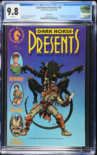 Dark Horse Presents #36 (2/90) 1st Alien vs Predator Graded CGC 9.8 Variant Cover