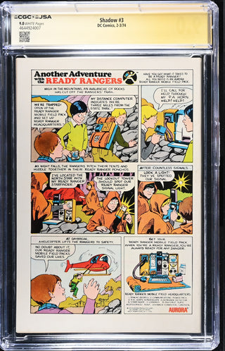 Shadow #3 (2-3/74) Signed by Alec Baldwin Graded CGC x JSA 9