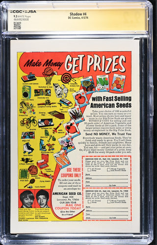 Shadow #4 (4-5/74) Signed by Alec Baldwin Graded CGC x JSA 9.2