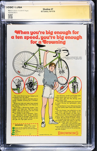 Shadow #7 (10-11/74) Signed by Alec Baldwin Graded CGC x JSA 9.4