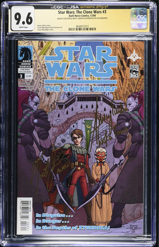 Star Wars: The Clone Wars #3 (12/08) signed by Ashley Eckstein & Matt Lanter Graded CGC 9.6