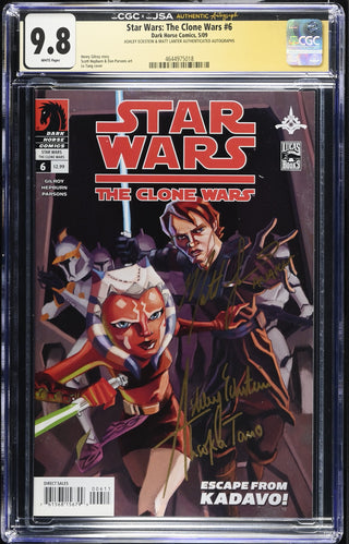 Star Wars: The Clone Wars #6 (5/09) signed by Ashley Eckstein & Matt Lanter Graded CGC 9.8