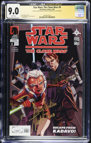 Star Wars: The Clone Wars #6 (5/09) signed by Ashley Eckstein & Matt Lanter Graded CGC 9