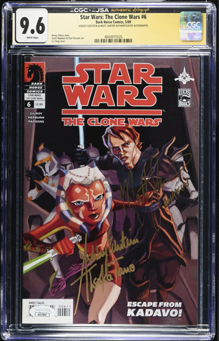 Star Wars: The Clone Wars #6 (5/09) signed by Ashley Eckstein & Matt Lanter Graded CGC 9.6