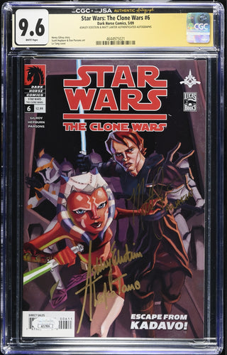 Star Wars: The Clone Wars #6 (5/09) signed by Ashley Eckstein & Matt Lanter Graded CGC 9.6