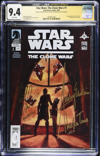 Star Wars: The Clone Wars #1 (9/08) signed by Ashley Eckstein & Matt Lanter Graded CGC 9.4