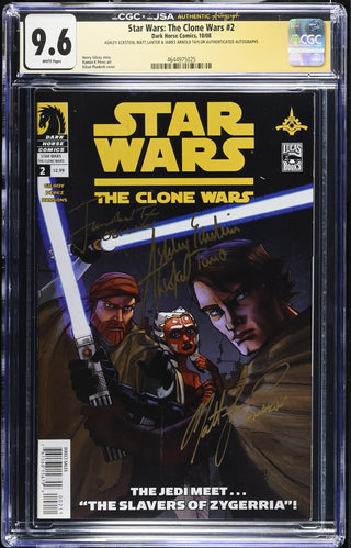 Star Wars: The Clone Wars #2 (10/08) signed by Ashley Eckstein, James Arnold Taylor & Matt Lanter Graded CGC 9.6