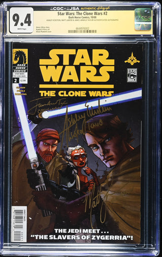 Star Wars: The Clone Wars #2 (10/08) signed by Ashley Eckstein, James Arnold Taylor & Matt Lanter Graded CGC 9.4