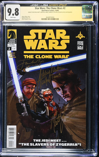 Star Wars: The Clone Wars #2 (10/08) signed by Ashley Eckstein, James Arnold Taylor & Matt Lanter Graded CGC 9.8