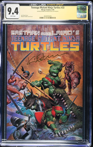 Teenage Mutant Ninja Turtles #33 (6/90) signed by Kevin Eastman Graded CGC 9.4