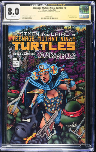 Teenage Mutant Ninja Turtles #8 (1986) signed by Kevin Eastman Graded CGC 8