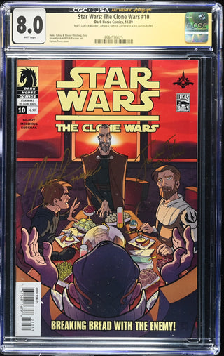 Star Wars: The Clone Wars #10 (11/09) signed by James Arnold Taylor & Matt Lanter Graded CGC 8