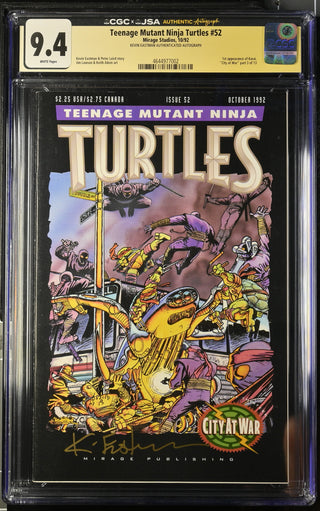 Teenage Mutant Ninja Turtles #52 (10/92) signed by Kevin Eastman Graded CGC 9.4