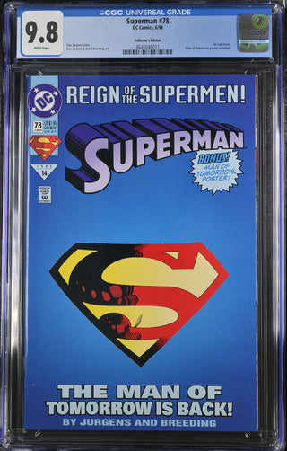 Superman #78 (6/93) Graded CGC 9.8 Collector's Edition