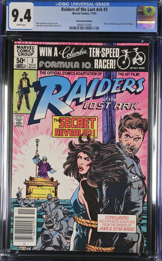 Raiders of the Lost Ark #3 (11/81) Graded CGC 9.4 Newsstand Edition