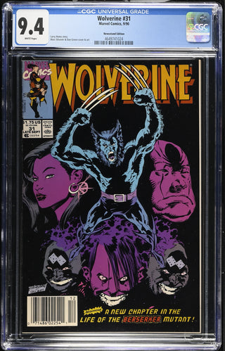 Wolverine #31 (9/90) Graded CGC 9.4 Newsstand Edition