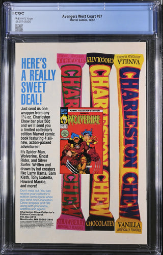 Avengers West Coast #87 (10/92) Graded CGC 9.6