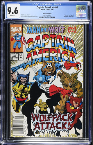 Captain America #406 (9/92) Graded CGC 9.6 Newsstand Edition