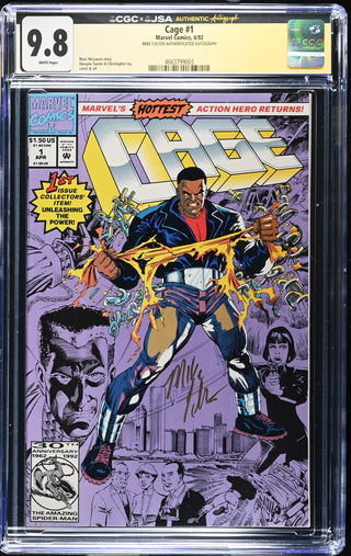 Cage #1 Signed By Mike Colter (4/92) Graded CGC x JSA 9.8