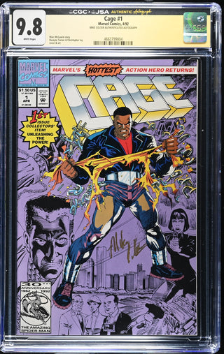 Cage #1 Signed By Mike Colter (4/92) Graded CGC x JSA 9.8