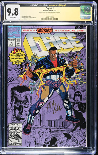 Cage #1 Signed By Mike Colter (4/92) Graded CGC x JSA 9.8