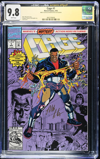Cage #1 Signed By Mike Colter (4/92) Graded CGC x JSA 9.8