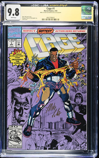 Cage #1 Signed By Mike Colter (4/92) Graded CGC x JSA 9.8
