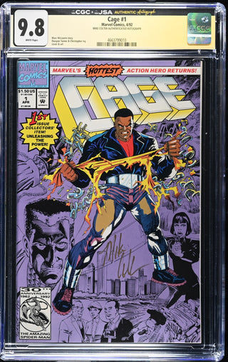 Cage #1 Signed By Mike Colter (4/92) Graded CGC x JSA 9.8