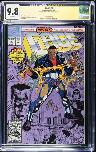 Cage #1 Signed By Mike Colter (4/92) Graded CGC x JSA 9.8