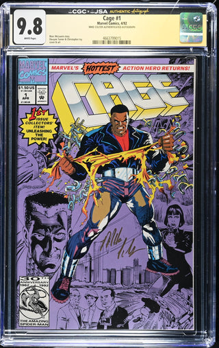 Cage #1 Signed By Mike Colter (4/92) Graded CGC x JSA 9.8