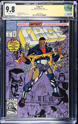 Cage #1 Signed By Mike Colter (4/92) Graded CGC x JSA 9.8